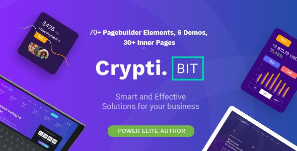 CryptiBIT v1.3 - Technology, Cryptocurrency, ICO/IEO Landing Page WordPress theme