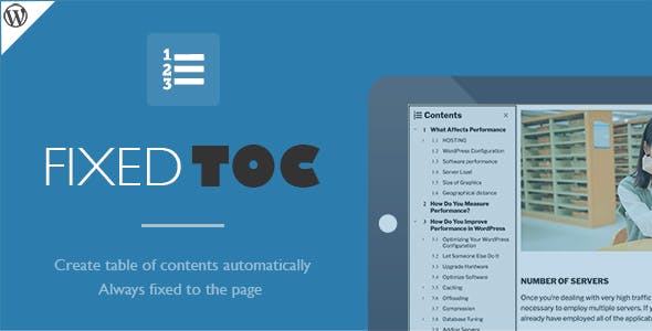 Fixed TOC v3.1.19 – table of contents for WordPress plugin