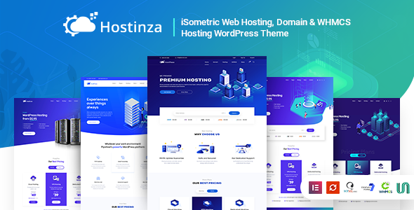 Hostinza v2.6 – Isometric Domain & Whmcs Web Hosting WordPress Theme