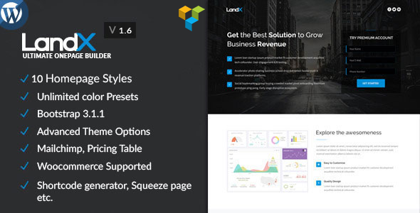 LandX v1.8.4 – Multipurpose WordPress Landing Page