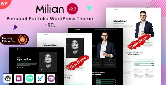Milian v2.2 – Personal Portfolio Elementor WordPress