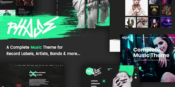 Phase v1.4 – A Complete Music WordPress Theme for Record Labels and Artists