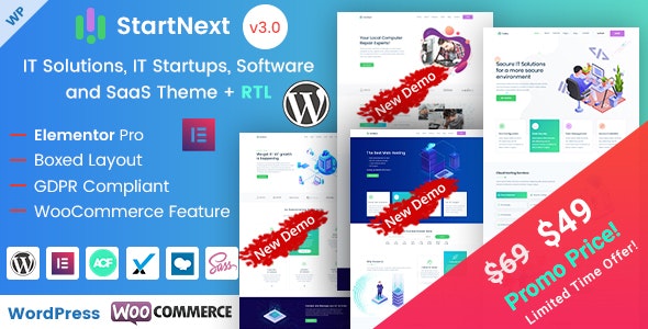 StartNext v4.4.0 - IT Startups WordPress Theme