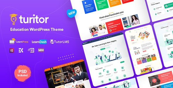 Turitor v1.3.0 – LMS & Education WordPress Theme