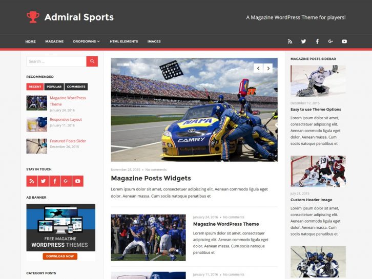 Admiral wordpress theme