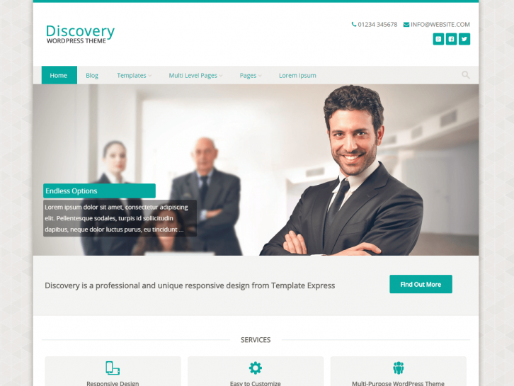 Discovery wordpress theme