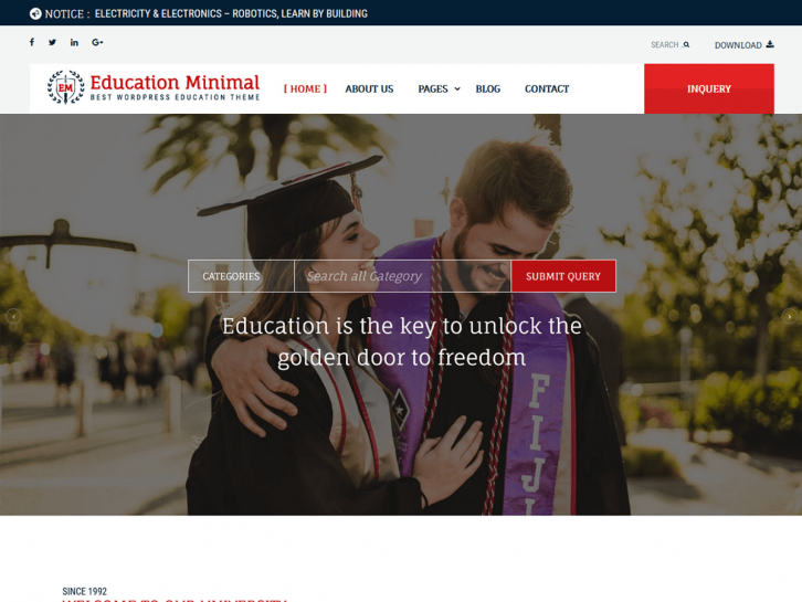 Education Minimal wordpress theme