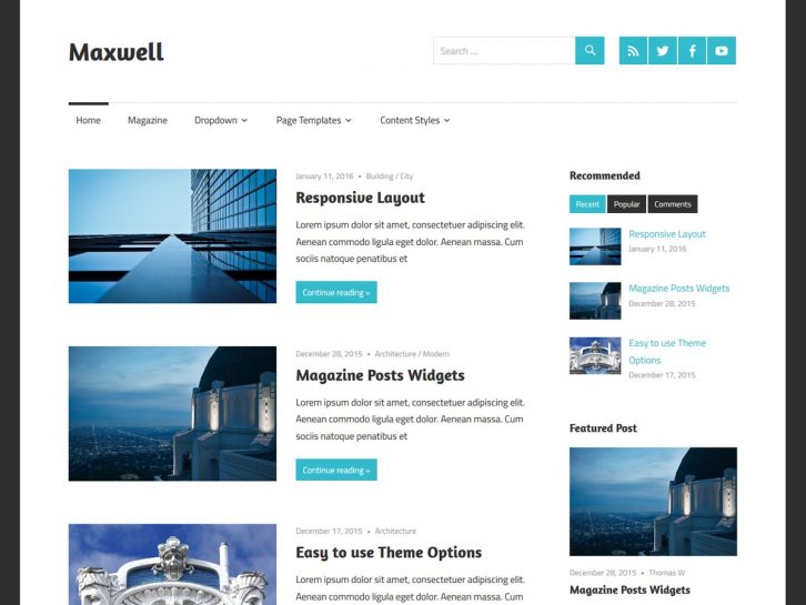 Maxwell wordpress theme