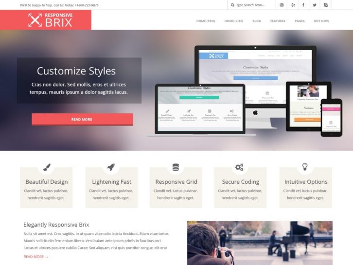 Responsive Brix wordpress theme