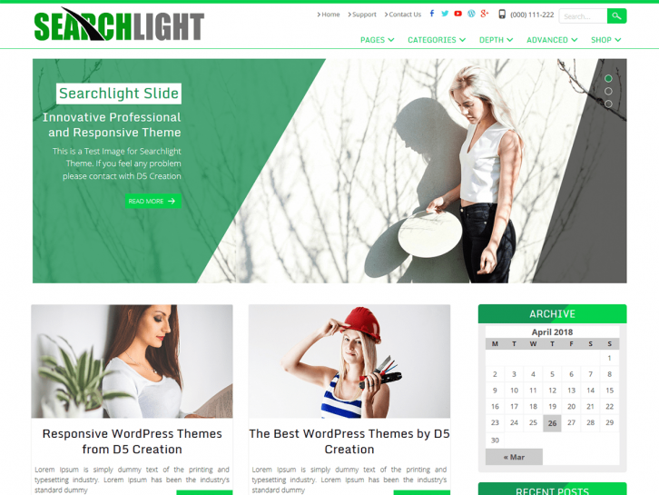 Searchlight wordpress theme