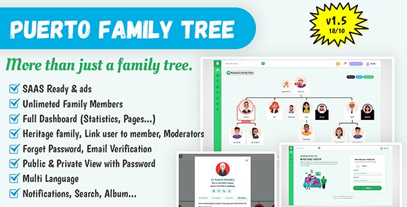 Puerto Family Tree Builder SAAS PHP Scripts