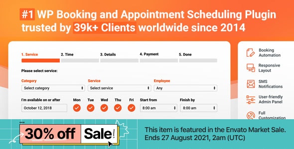 Codecanyon – Bookly PRO v4.2 – Appointment Booking and Scheduling Software System