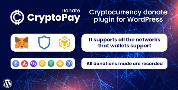 Codecanyon CryptoPay Donate Cryptocurrency donate plugin for WordPress v1.0