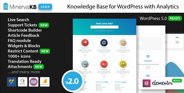 Codecanyon MinervaKB Knowledge Base for WordPress with Analytics v2.0.7