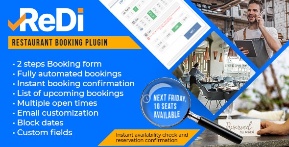 Codecanyon ReDi Restaurant Booking plugin for WordPress v21.0914