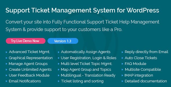 Codecanyon Support Ticket Management System for WordPress v1.4 Nulled