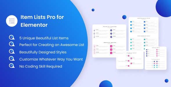 Codecanyon Item Lists Pro for Elementor v1.0