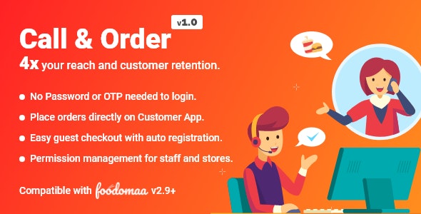 Codecanyon Call And Order Module for Foodomaa v1.0