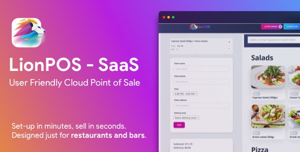 Codecanyon – Lion POS – SaaS Point Of Sale Script for Restaurants and Bars with floor plan v1.0