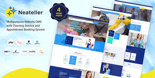 Codecanyon Neateller Multipurpose Website CMS with Cleaning Service and Appointment Booking System v1.3 Nulled