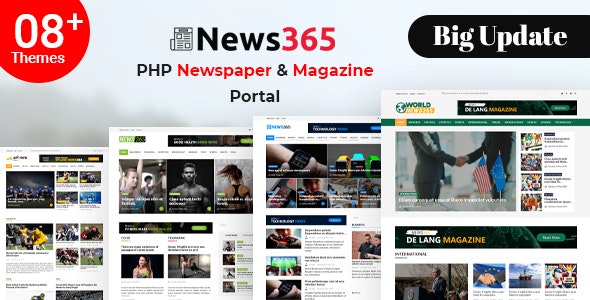 Codecanyon News365 – PHP Newspaper Script Magazine Blog with Video Newspaper v6.4