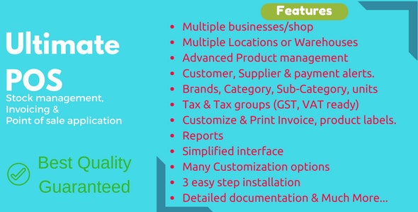 Codecanyon – Ultimate POS v4.6 – Best ERP Stock Management Point of Sale Invoicing application