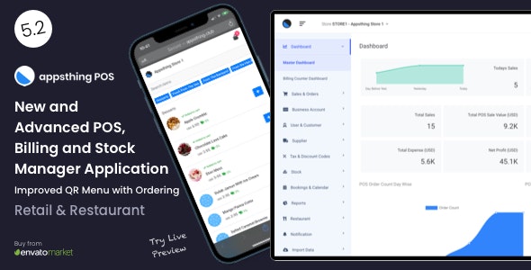 Codecanyon Appsthing POS Multi Store Retail Restaurant Point of Sale Billing Stock Manager Applicat