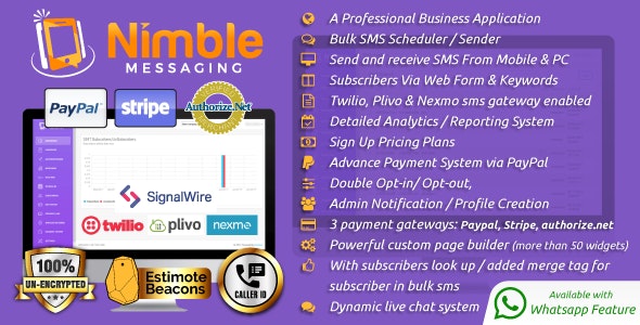 Codecanyon Nimble Messaging Professional SMS Marketing Application For Business v2.5.5