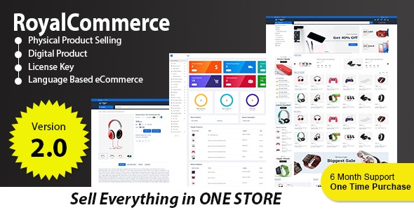 Codecanyon RoyalCommerce Laravel Ecommerce System with Physical and Digital Product Selling v2.0 1