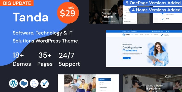 Tanda v1.7.0 - Technology and IT Solutions WordPress Theme