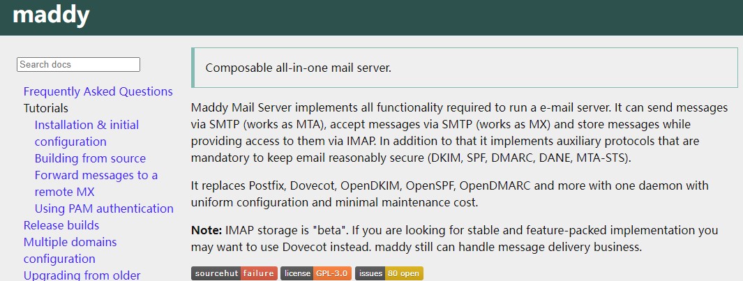 Maddy Mail Server